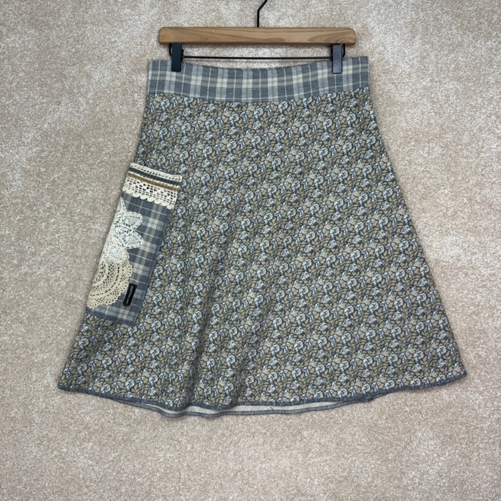 Gajettes Handmade Upcycled Patchwork Skirt Size Medium‎ M Boho Cottagecore